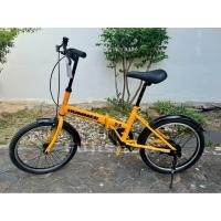 ราคา จักรยานพับได้ญี่ปุ่น ล้อ 20 นิ้ว Single Speed Hummer สีเหลือง จักรยานมือสอง (52059112796)