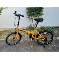 ราคา จักรยานพับได้ญี่ปุ่น ล้อ 20 นิ้ว Single Speed Hummer สีเหลือง จักรยานมือสอง (46359141664)