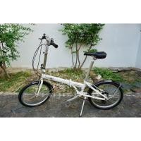 ราคา จักรยานพับได้ญี่ปุ่น ล้อ 20 นิ้ว เกียร์ 7 สปีด อลูมิเนียม Dahon Vitesse สีขาว จักรยานมือสอง (42578870452)