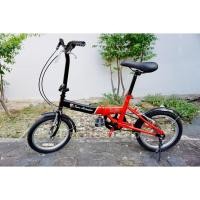 ราคา จักรยานพับได้ญี่ปุ่น ล้อ 16 นิ้ว Single Speed Tonino Lamborghini สีดำ แดง จักรยานมือสอง (41330194295)
