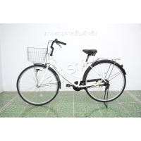 ราคา จักรยานแม่บ้านญี่ปุ่น ล้อ 27 นิ้ว ไม่มีเกียร์ ไฟหน้าอัตโนมัติ สีขาว จักรยานมือสอง (28286190175)
