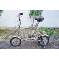 ราคา จักรยานพับได้ญี่ปุ่น ล้อ 14 นิ้ว ระบบโซ่ Single Speed Bridgestone Picnica OneTouch สีเทา จักรยานมือสอง (43929197243)