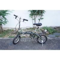 ราคา จักรยานพับได้ญี่ปุ่น หิ้วได้ ล้อ 14 นิ้ว Single Speed อลูมิเนียม Log Outrunk สีเขียวขี้ม้า จักรยานมือสอง (53355908770)
