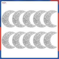 ราคา 10 ชิ้น Silver Rhinestone Iron บน Moon แพทช์สําหรับหมวกรองเท้ากระเป๋า Embellishments taijin (54208154864)