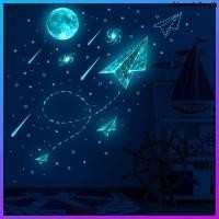 ราคา 1 ชุด PVC Space สติ๊กเกอร์ติดผนังเรืองแสงใน Dark Stars Moon ตกแต่งห้องเด็ก zhiymais4w (56257942035)