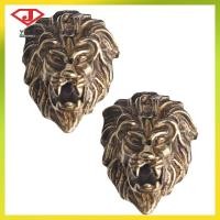 ราคา 2 ชิ้นปุ่มวินเทจสําหรับงานฝีมือสิงโตโบราณ Retro Hollow เย็บทองเหลือง Lionhead yuanjingyouzhang (47009163657)