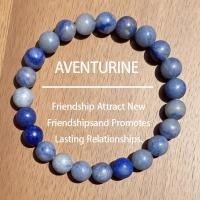 ราคา สร้อยข้อมือหินธรรมชาติ สีฟ้า อาเวนทูรีน หินหยาบ ขนาด 2 1 (54505687959)