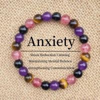 ราคา สร้อยข้อมือหินสวย ผสมอเมทิสต์เทียม หินตาเสือธรรมชาติ และคริสตัล (49355699508)