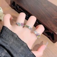 ราคา โดปามีน สไตล์สาวหวานรักสีสันเซอร์โคเนียมเลียนแบบที่มีสีสันสมบัติแถวเพชรเปิดแหวนสาวนิชไม่มีชนสไตล์ซ้อนแหวน 4 17 (43080145560)