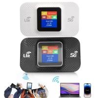 ราคา การใส่การ์ดเราเตอร์ไร้สาย 5G สําหรับการใช้งานแบบพกพา WIFI hotspot แสดงหน้าจอสี EG LTE 5G WIFI ROUTER (56907938414)