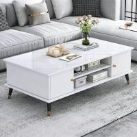ราคา โต๊ะกลางโซฟาลายหินอ่อน โต๊ะกาแฟ Coffee Table ประตูบานเปิดเก็บของ ตกแต่งบ้าน สวยสไตล์โมเดิร์น (24871484766)