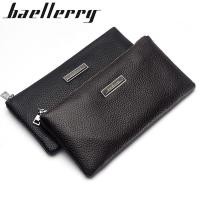 ราคา กระเป๋าสตางค์ผู้ชายใบยาว Baellerry กระเป๋าสตางค์หนังแท้ซิป Cowhide Thin Youth Retro Clutch (26470821690)