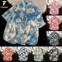 ราคา เสื้อเชิ้ตแขนสั้น Unisex แต่งได้หลายสไตล์ ลายดอกไม้ภาพวาดสีน้ำมัน คู่รักก็ใส่ได้ (54258921777)