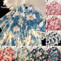 ราคา ใส่ได้ทั้งชายหญิง เสื้อเชิ้ตคู่รัก ลายภาพวาดสีน้ำมันดอกไม้ สไตล์ฮาวาย Unisex (43730069368)