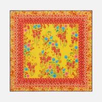 ราคา Scent Of Flowers Silk Twill Printed Scarf yellow (28241355633)