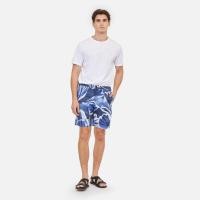 ราคา Faded Flower Linen Short Pants Navy Blue (40568583071)