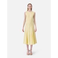 ราคา Bias Cut Linen Midi Dress Yellow (46107806606)