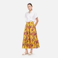 ราคา Floral Cotton Silk Gathered Skirt Yellow (41268587324)
