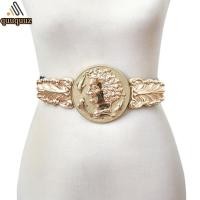 ราคา Women Wide Waist Belt Elastic Metal Waist Cincher Band Adjustable Girdle (54956415867)
