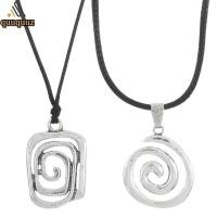 ราคา QUU Retro Swirl จี้สร้อยคอหนัง PU สาย Neckchain Grunge สไตล์อุปกรณ์เสริม (54757272530)