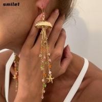 ราคา SMILE ยาวพู่ต่างหู ปลาดาวแมงกะพรุน Y2K เครื่องประดับ Drop ต่างหูแฟชั่นสีทอง Boho เลียนแบบไข่มุกปลาดาวต่างหูวันหยุด (57856184631)