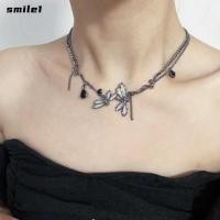 ราคา SMILE Spliced CROSS สร้อยคอ Punk Y2K Choker สร้อยคอ Vintage Silver Grunge Rock CROSS จี้เครื่องประดับ (57008510961)