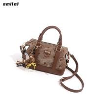 ราคา SMILE Crossbody Bucket Bag Simple Design High Aesthetic Value Drawstring Handbag Casual Large Capacity Shoulder Bags Daily Use (56908876705)