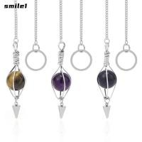 ราคา SMILE Reiki จี้ลูกตุ้ม พร้อมโซ่สีเขียว Aventurine ลูกตุ้มหิน อเมทิสต์แบบพกพา Dowsing Reiki Spiritual Pendulo (55255835799)