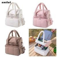 ราคา SMILE กระเป๋าใส่ข้าวกลางวัน กล่องอาหารกลางวันกันน้ําความจุขนาดใหญ่ ดาดฟ้าคู่ที่ทนทาน ป้องกันการรั่วซึม ฉนวนปักเป้า Tote กลางแจ้ง (54655654258)
