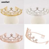 ราคา SMILE เจ้าสาว To Be ที่คาดผม มงกุฎมุกสาว Night เพื่อนเจ้าสาว Tiara Sparkly Bachelorette Hen Party ตกแต่งงานแต่งงานเจ้าสาว Rhinestone Hairpin คริสตัลผม Hoop (54606809557)