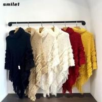 ราคา รอยยิ้ม ฤดูใบไม้ร่วงฤดูหนาวถักผ้าคลุมไหล่ สไตล์ชาติพันธุ์เลียนแบบแคชเมียร์มุกถักพู่เคป ผู้หญิงแฟชั่นเสื้อสวมหัวคอสูงอเนกประสงค์เสื้อทับ (54605231551)
