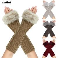 ราคา SMILE ถุงมือแขนถัก ถุงมือไร้นิ้วอุ่นนุ่มขนยาว ถักถักถักถักถักแขนอุ่นฤดูใบไม้ร่วงฤดูหนาว (54505231592)