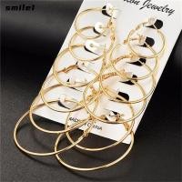 ราคา SMILE 6 คู่ เซ็ต Hoop ต่างหู Set Party เครื่องประดับแฟชั่น Unisex (54154995192)