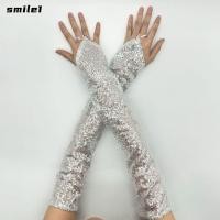 ราคา SMILE Sequins ถุงมือ Vintage Shining คอสเพลย์ Mittens แฟชั่น Punk Fingerless ยาวเต้นรําถุงมือไนท์คลับ Stage (53704838746)
