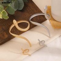 ราคา รอยยิ้ม 2ชิ้น เซ็ตสร้อยข้อมือเครื่องประดับชุด ทองเงินสีโลหะเนื้อสร้อยข้อมือแหวนนิ้วชุด แฟชั่นเครื่องประดับงูรูปงูข้อมือกําไลข้อมือ (53506809577)