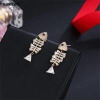 ราคา SMILE ต่างหูปลาเครื่องประดับ Dangle ผู้หญิง Elegant Crystal Drop Ear Clip (52605270963)