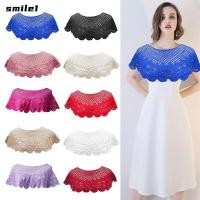 ราคา SMILE ผ้าคลุมไหล่กันแดด ผ้าคลุมไหล่กันแดดลูกไม้ผ้าคลุมไหล่กันแดดกลวง ปลอกคอปลอม Outwear ไหล่ปักปกผ้าพันคอ Foulard หญิงผู้หญิง (50655422078)