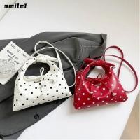 ราคา SMILE Crossbody Bag Bow Tie Rope กระเป๋าสะพายลายจุด หนัง PU ประณีตกระเป๋าถือลายจุดมือถือผู้หญิง (50607504696)
