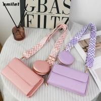 ราคา SMILE Mini Small Purse Wide Shoulder Strap Mini Size Mobile Phone Bag Crossbody Style PU Leather Portable Crossbody Bag Ladies Fashion (49058242923)