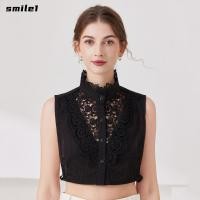 ราคา รอยยิ้มคอปกสูง ปกเท็จสีขาวนัวเนีย ลูกไม้ที่ถอดออกได้หวานดอกไม้ครึ่งเสื้อสาวเสื้อกันหนาว (46706835956)
