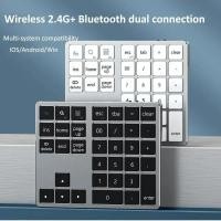 ราคา 2 4GบลูทูธจํานวนPadบางเฉียบไร้สายNumpad USBชาร์จแป้นพิมพ์ตัวเลขสําหรับIOS Androidหน้าต่างแป้นพิมพ์ดิจิตอล (54358341083)