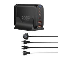 ราคา เครื่องชาร์จ GaN 200W สถานีชาร์จเร็วเดสก์ท็อป 6 พอร์ต เครื่องชาร์จแล็ปท็อป USB C 100W สําหรับ MacBook Pro iPhone 15 14 13 (52508288527)