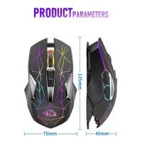 ราคา X18 เมาส์สําหรับเล่นเกมไร้สายแบบชาร์จไฟได้ Rainbow RGB Backlit Optical Sensor และ 3 DPI Ergonomic Gamer เม้าส์สําหรับ Windows Mac (52805073060)