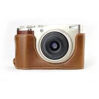 ราคา ใหม่ PU หนังกล้องครึ่งสําหรับ Fujifilm XF10 FUJI X F10 เปิดด้านล่างกรณีสีดําสีน้ําตาลกาแฟ (50258789753)