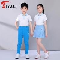 ราคา ผ้า ฤดูร้อนเสื้อผ้ากอล์ฟ เด็กแขนสั้นชายและหญิง กลุ่มนักเรียนกิจกรรมชุดกีฬาเสื้อ โพล ที97 (28833535090)