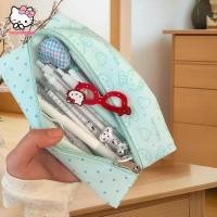 ราคา trysingoin Polka Dot Hello Kitty กล่องดินสอ Kawaii Sanrio เครื่องเขียนเก็บกระเป๋า Ins กระเป๋าดินสอเรียบง่ายขนาดใหญ่ความจุกระเป๋าแต่งหน้า TH (51557885279)