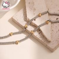 ราคา สร้อยข้อมือลูกปัดสแตนเลสสีทองและเงิน ลายหัวใจและดาว เครื่องประดับแฟชั่นสำหรับผู้หญิง (44606631822)