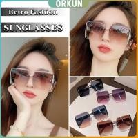 ราคา Orkun แว่นกันแดดผู้หญิง แว่นกันแดดแฟชั่น ทรงสี่เหลี่ยม เลนล์ทูโทน sunglasses (27553061139)