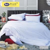 ราคา Satin Plus ใหม่นุ่มมาก ชุดผ้าปู 6 ฟุต มี 5 ชิ้น ไม่รวมนวม PS005 สีขาว (2203501956)