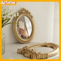 ราคา AqToCna Rustic สไตล์ฝรั่งเศสแกะสลักกรอบตารางกระจกทองกระจกถาดตกแต่งบ้านกระจกห้องนอนตารางแต่งหน้ากระจก AqToCna (44080163759)